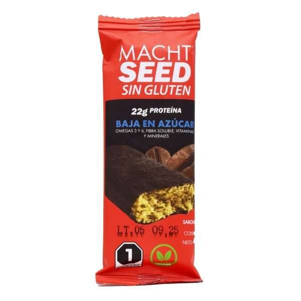 MACHT SEED Barra de proteina cubierta de chocolate con cafe 22 g (PAQUETE 15)