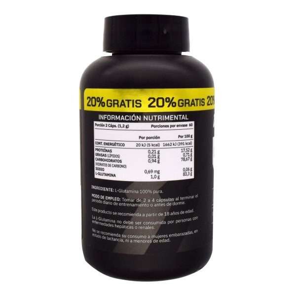 L glutamina 100 cap y 20 cap gratis