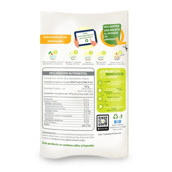 SOYAMIGO ALIMENTO DE SOYA SABOR PICADILLO 185GR.