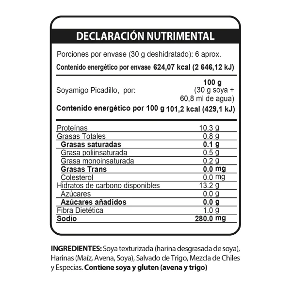 SOYAMIGO ALIMENTO DE SOYA SABOR PICADILLO 185GR.