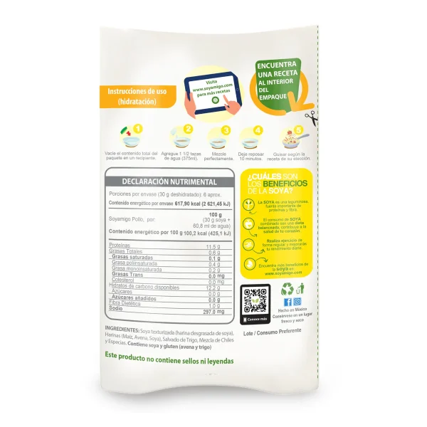 SOYAMIGO ALIMENTO DE SOYA SABOR POLLO 185GR.
