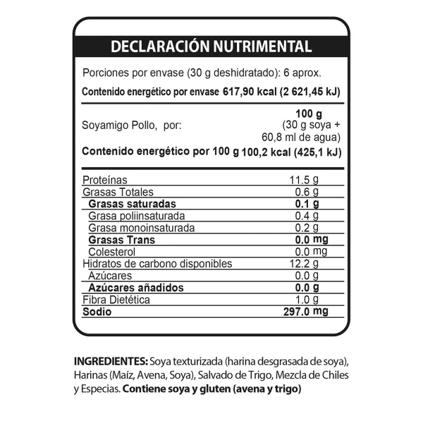 SOYAMIGO ALIMENTO DE SOYA SABOR POLLO 185GR.
