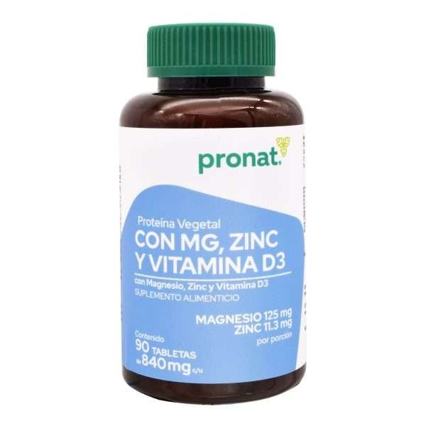 Proteina Vegetal Magnesio Zinc Vitamina D3 90 Tab