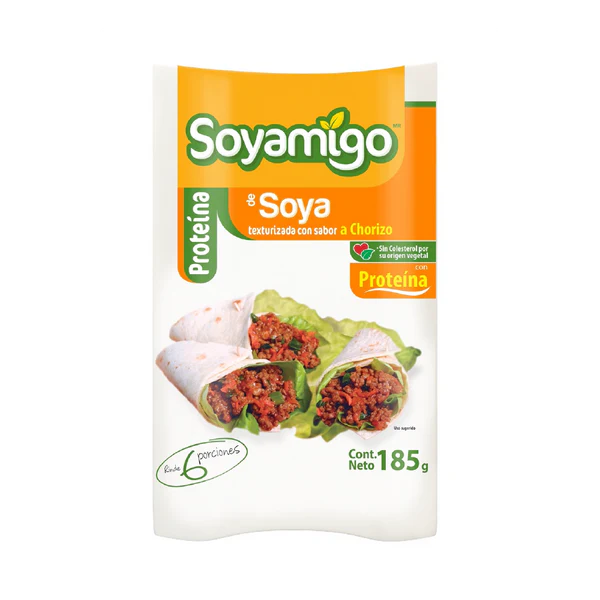 SOYAMIGO ALIMENTO DE SOYA SABOR CHORIZO 185GR.