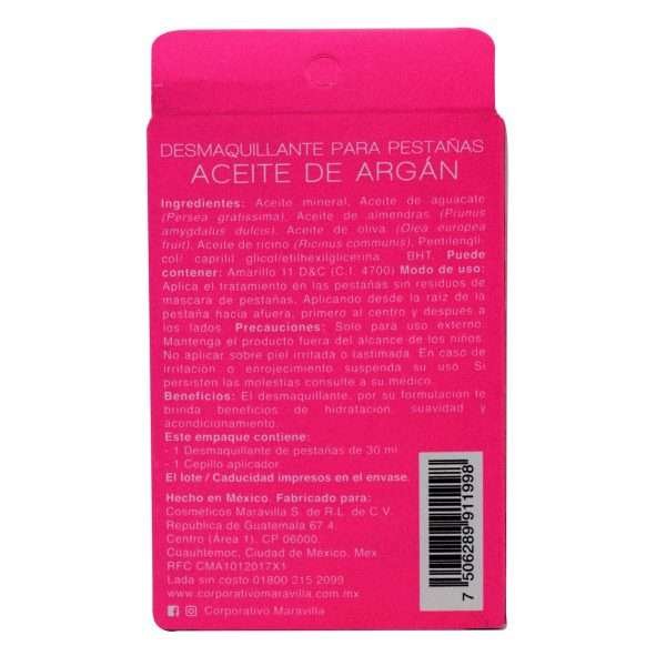 Desmaquillante Para Pestañas Aceite De Argan 30 Ml