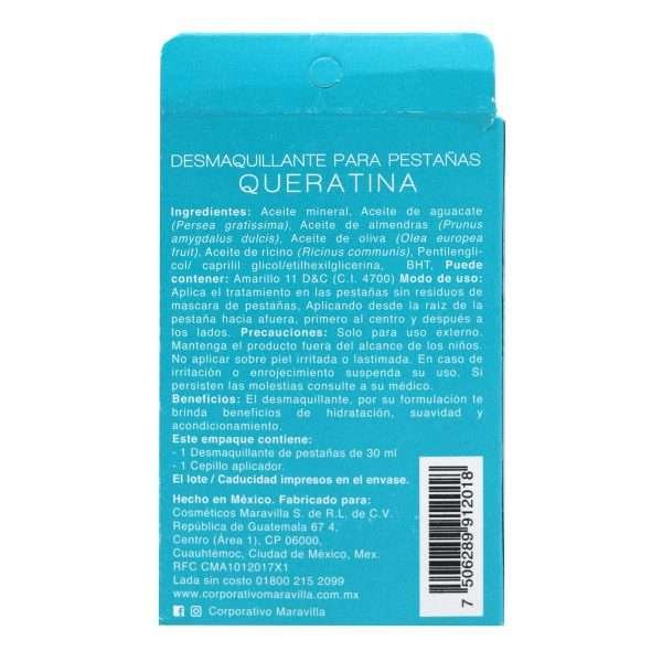 Desmaquillante Para Pestañas Queratina 30 Ml
