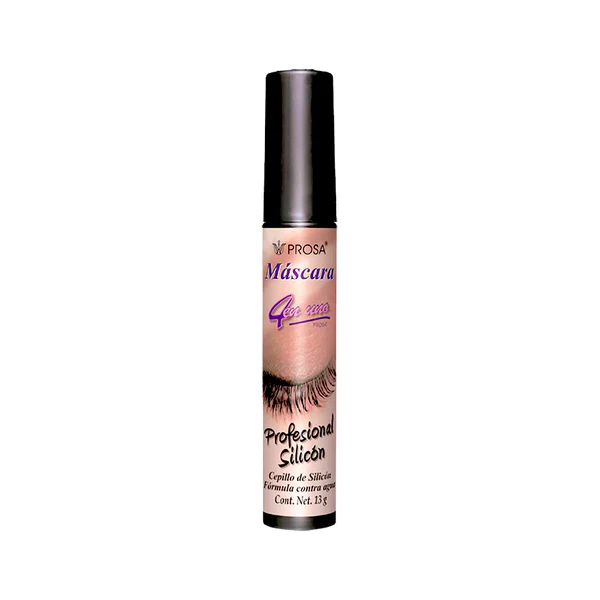MASCARA 4 EN UNO PROFESIONAL SILICON NEGRO (cepillo de silicon) C/13GR