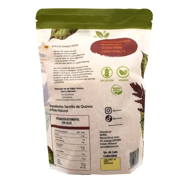 Quinoa Inflada Natural 100 G Quivena