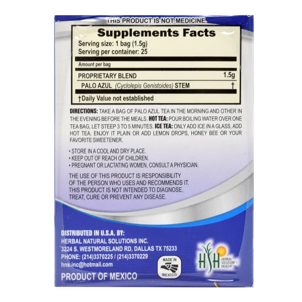 Te Palo Azul 25 Sob natural vitality