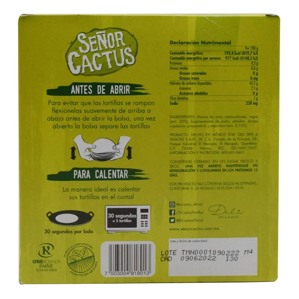 Tortilla De Nopal 500 G